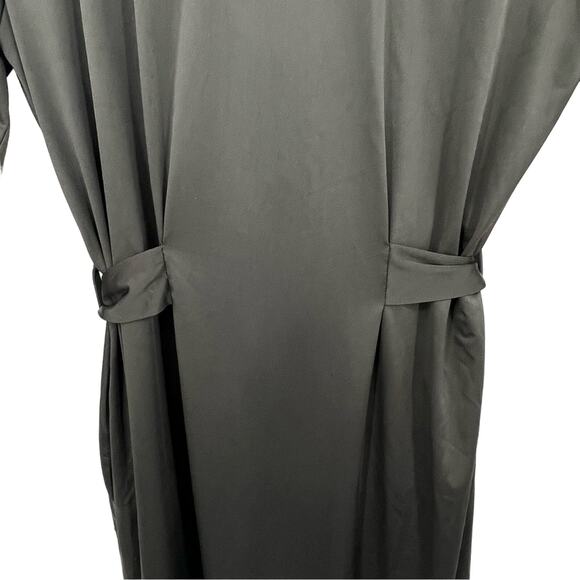 Jane Lamerton black satin lace trim belted midi robe size small NEW - Picture 5 of 12